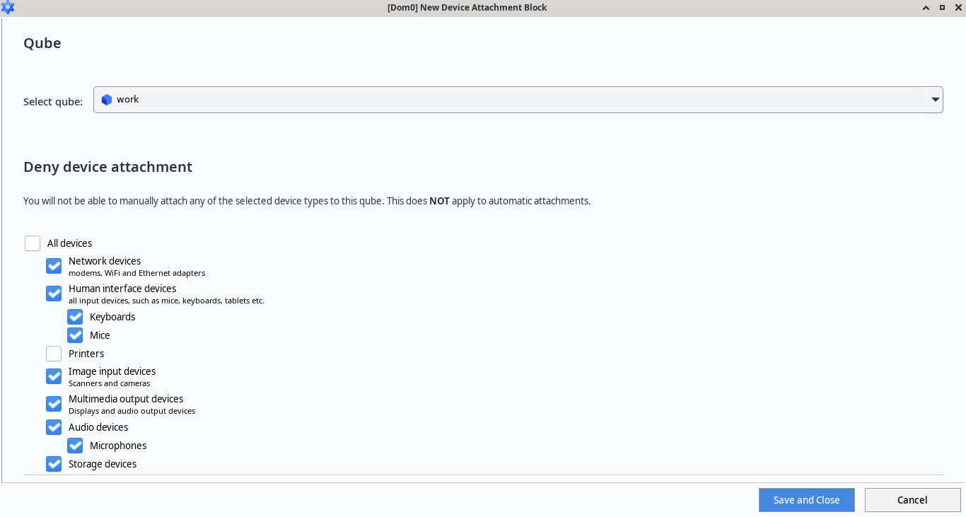 Deny device attachment config in Global Config