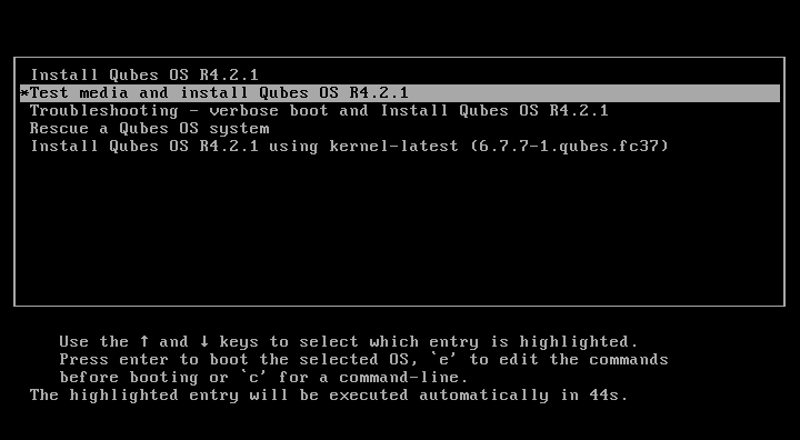 Boot screen